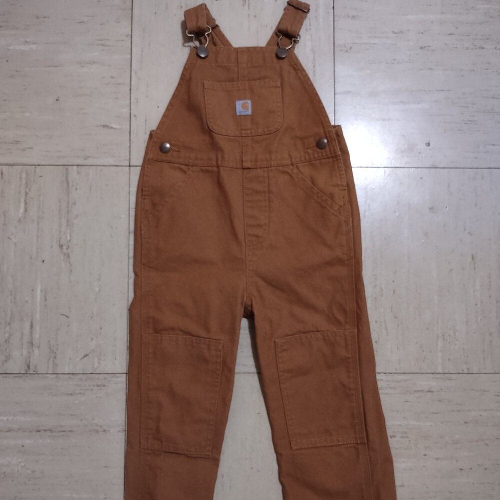 Toddler Carhartt coveralls bibs, brown 3T